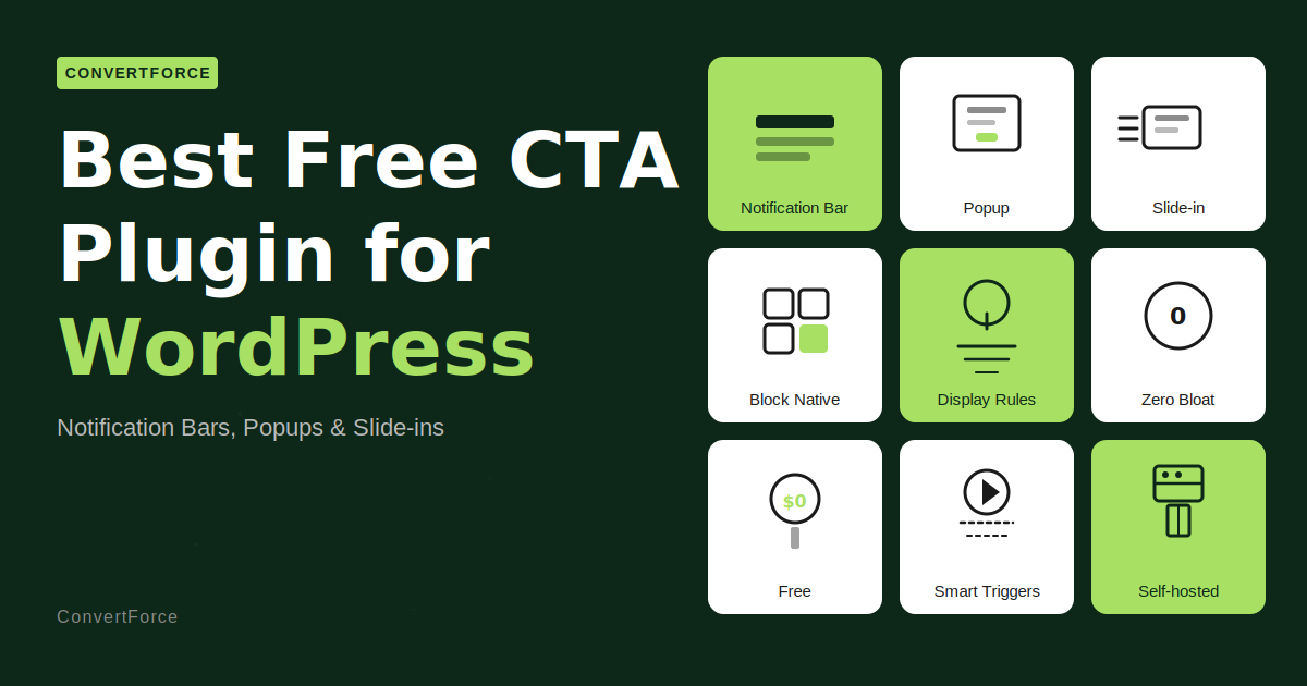 ConvertForce: The Best Free CTA Plugin for WordPress